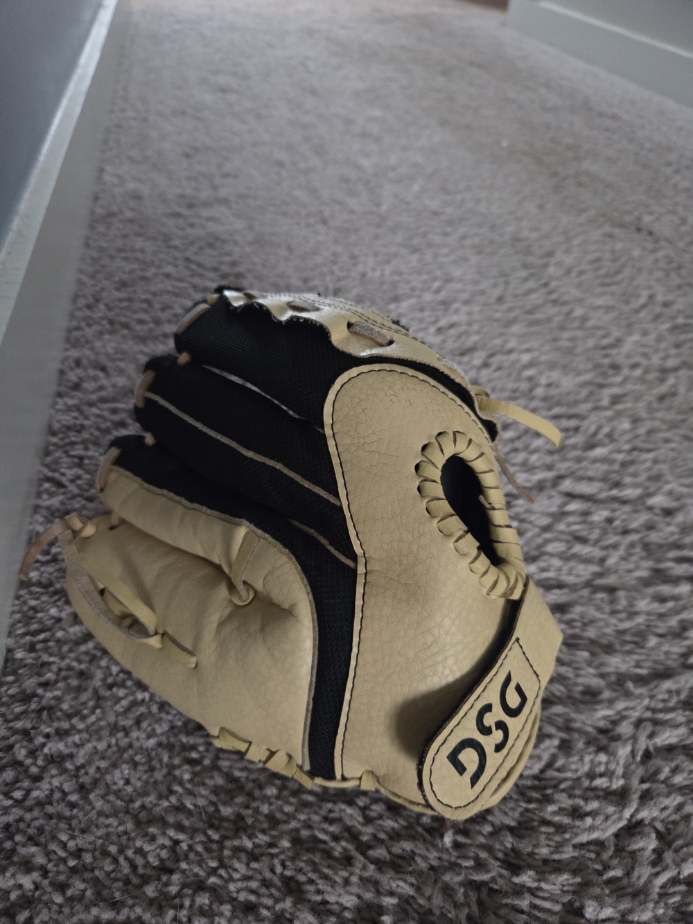 DSG Beige and Black Two-Tone Baseball Glove